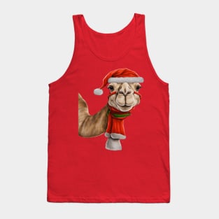 Adorable Cute Camel Wearing Santa Hat Christmas v2 Tank Top